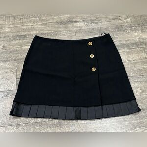 Versace Medusa Button Black Mini Skirt